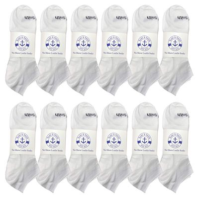BILLIONHATS 12 Pair Women's Low Cut Ankle Socks, Thin Lightweight Breathable Wholesale Sport Bulk Socks, Size, 9-11 (12 PACK WHITE)