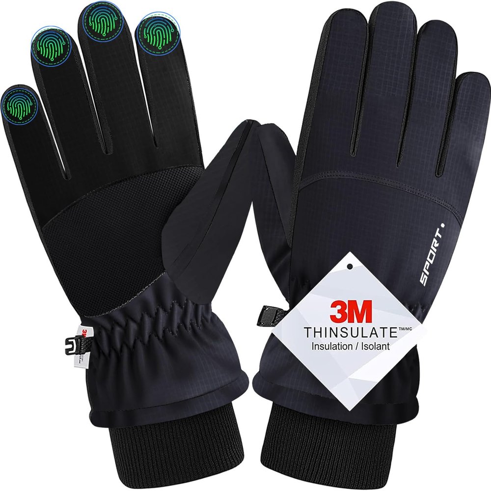 Xeitive Winter Gloves for Men and Women, Thermal Touchscreen Warm Gloves with Windproof & Grip, for Running Cycling Skiing Hiking Driving Outdoor Sports