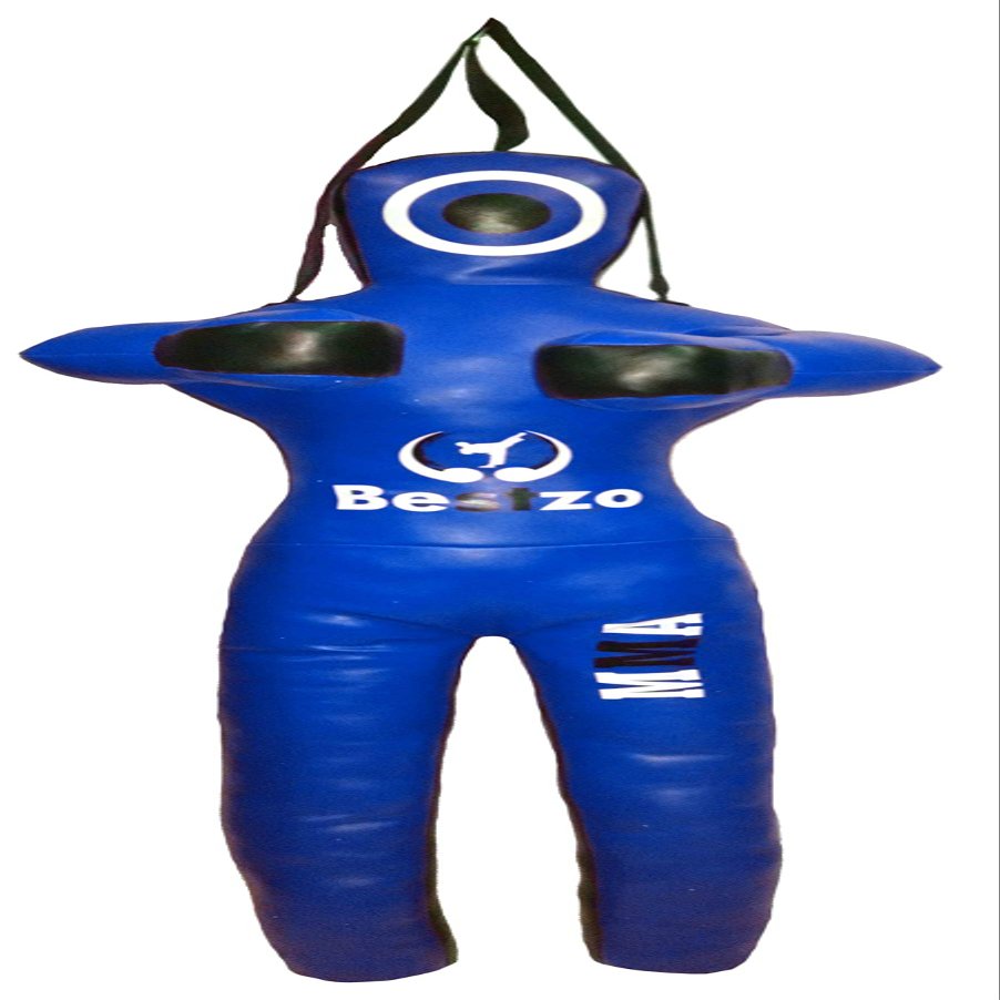 Bestzo MMA Martial Arts Jiu Jujitsu Judo Punching Bag Grappling Dummy Standing Position -Unfilled (Synthetic Leather Blue, 59 inches (5 ft))