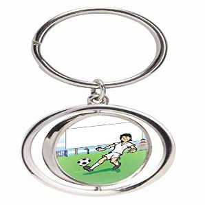 Personalized Name That Toon Soccer Player, Youth - Female Small Spinning Key Chain