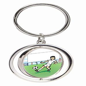 Personalized Name That Toon Soccer Player, Youth - Female Small Spinning Key Chain