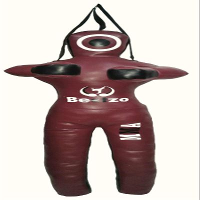 Bestzo MMA Martial Arts Jiu Jujitsu Judo Punching Bag Grappling Dummy Standing Position -Unfilled (Synthetic Leather Brown, 59 inches (5 ft))