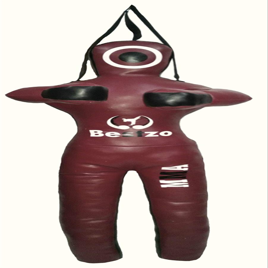 Bestzo MMA Martial Arts Jiu Jujitsu Judo Punching Bag Grappling Dummy Standing Position -Unfilled (Synthetic Leather Brown, 59 inches (5 ft))