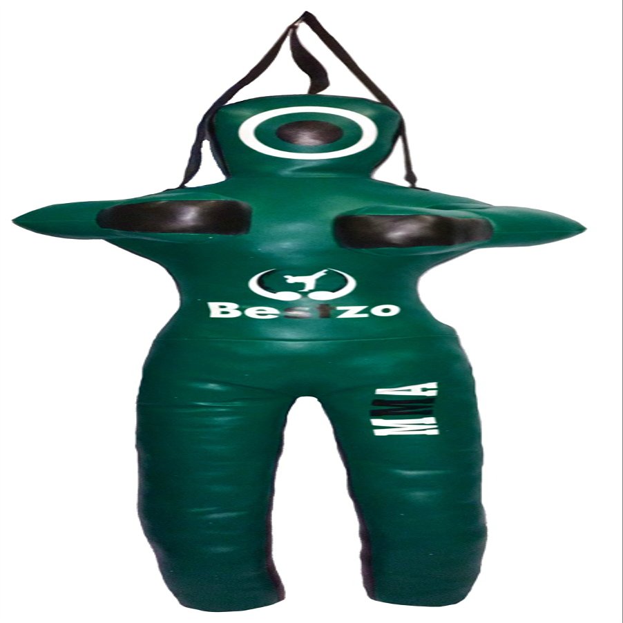 Bestzo MMA Martial Arts Jiu Jujitsu Judo Punching Bag Grappling Dummy Standing Position -Unfilled (Synthetic Leather Green, 48 inches (4 ft))