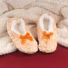 BambooMN Adult Women Soft Warm Furry Fuzzy Non-Slip Slip-On Slipper Socks, Indoor Travel Cozy House Slippers, Size Medium, Orange, 1 Pair view 2