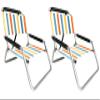 2 Pack of Neso Lightweight Water Resistant Beach Chairs with Shoulder Strap and Slip Pocket - Folds Thin (Vintage Stripes) view 1