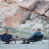 2 Pack of Neso XL Beach Chairs, Extra Large, Water Resistant with Shoulder Strap and Slip Pocket - Folds Thin (Navy) view 3