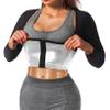 DYUAI Sauna Shirt for Women Sauna Suit for Women Waist Trainer Sauna Sweat Vest Workout Body Shaper Long Sleeve(6003-07-L) view 1