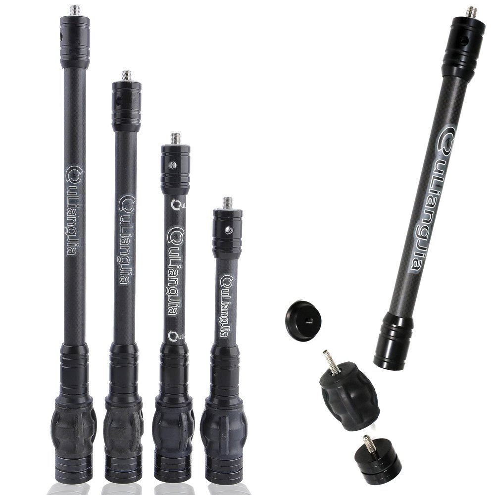 Archery Bow Stabilizer 6" 8" 10" 12" Rod Balance Bar with Damping System and Weights Shock Absorber for Compound Bow Archery Accessory (8")