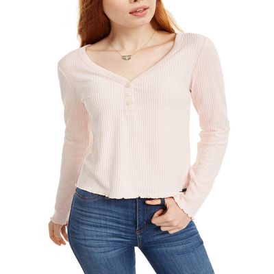 Freshman Womens Ribbed Solid Top Pink L