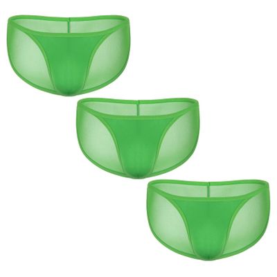 Andongnywell 3 Pack Men's 3 Pack Micro Modal Separate Pouch Briefs Underpants Knickers Panties Lingerie (Green,Small)