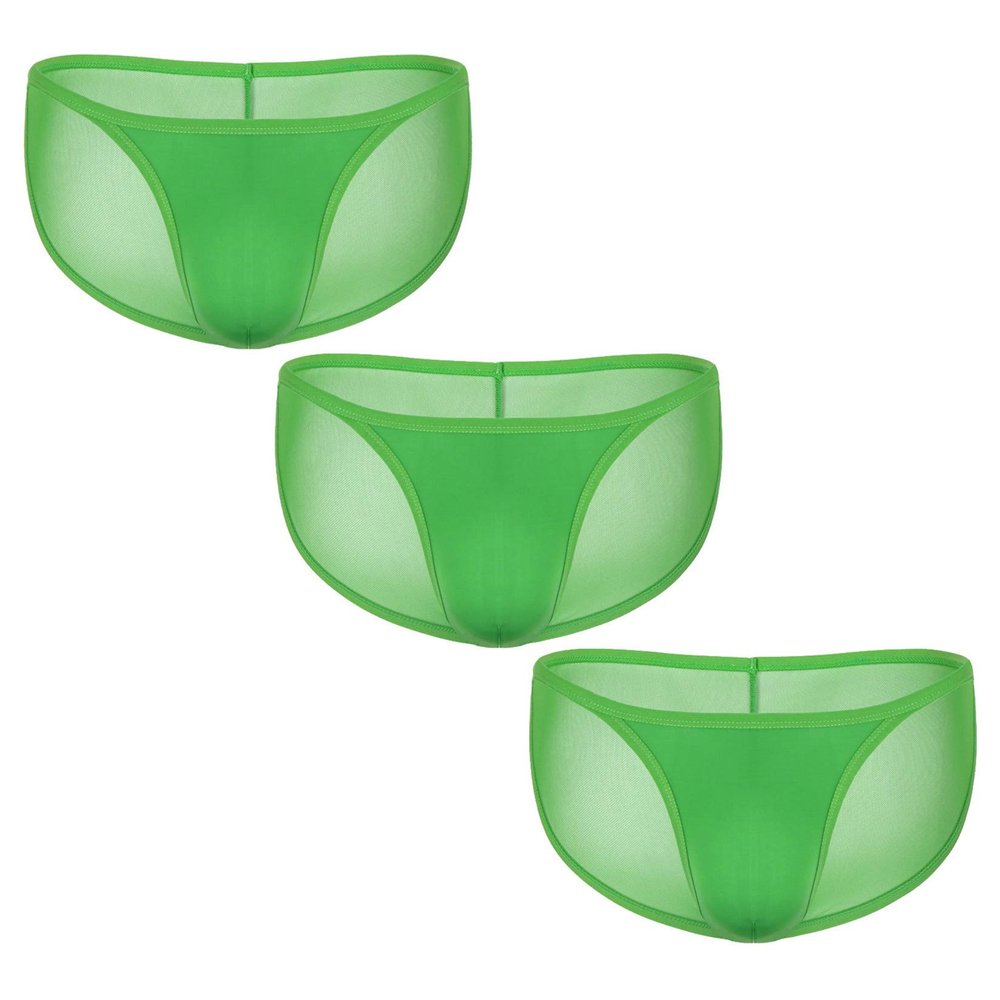 Andongnywell 3 Pack Men's 3 Pack Micro Modal Separate Pouch Briefs Underpants Knickers Panties Lingerie (Green,Small)
