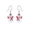 Christmas Snowman Earrings Real 925 Sterling Silver for Women Hypoallergenic Dangle Weird Cute Red Huggie Hook Bauble Holiday Winter Xmas Thanksgiving Gift view 1