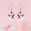 Christmas Snowman Earrings Real 925 Sterling Silver for Women Hypoallergenic Dangle Weird Cute Red Huggie Hook Bauble Holiday Winter Xmas Thanksgiving Gift view 2