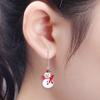 Christmas Snowman Earrings Real 925 Sterling Silver for Women Hypoallergenic Dangle Weird Cute Red Huggie Hook Bauble Holiday Winter Xmas Thanksgiving Gift view 3