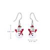 Christmas Snowman Earrings Real 925 Sterling Silver for Women Hypoallergenic Dangle Weird Cute Red Huggie Hook Bauble Holiday Winter Xmas Thanksgiving Gift view 4