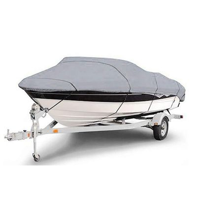 Boat Covers Yacht Outdoor Protection Waterproof 420D Oxford Fabric Anti-Smashing Durable and Tear Proof Fits V-Hull TRI-Hull Runabouts and Bass Boat,Gray,20/22FT700254CM