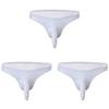 Andongnywell 3 Pack Men's Ice silk gun bullet separation panties thong sexy elephant nose briefs Trunks (White,Large) view 1
