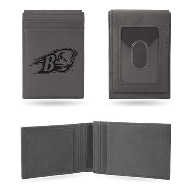 Rico Industries NCAA Bucknell Bison Gray Laser Engraved Front Pocket Wallet Laser Engraved Front Pocket Wallet - Compact/Comfortable/Slim