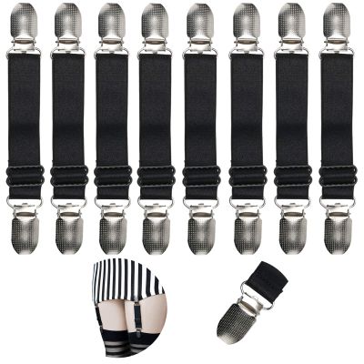 WILLWIN Improved Boot Straps Adjustable Stirrup Pant Straps, Elastic Boot Clips Pant Leg Straps for Women and Men Riding Pants Jeans Motorcycle 8 Pcs Black