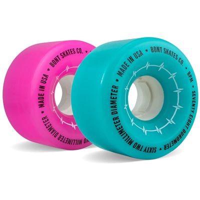 Bont Skates BPM Quad Roller Skate Outdoor Wheels - Suitable for Recreational Skating Asphalt Sidewalk Boardwalk Street - 62x35mm 78A, Made in USA (Gamma Blue - Set of 4 wheels)