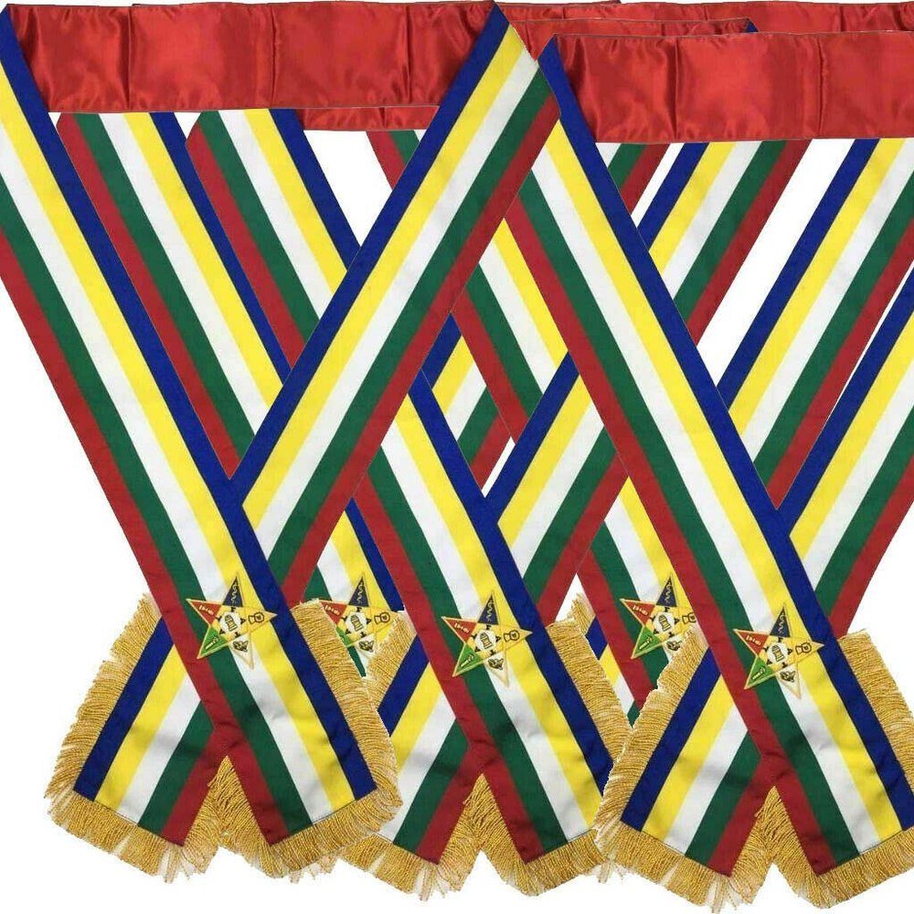 Ayaan Products Masonic Order Eastern Star Sash, OES SASHES, MASONIC SASHES, 5 Pieces Set