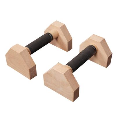 Strength Training Anti-Slip Push-up Stand Fitness Equipment Home Chest Muscle Training Boar/Sports Supplies Wood Push-up Handle Exercise Machines (Color : Natural, Size : 25cm)