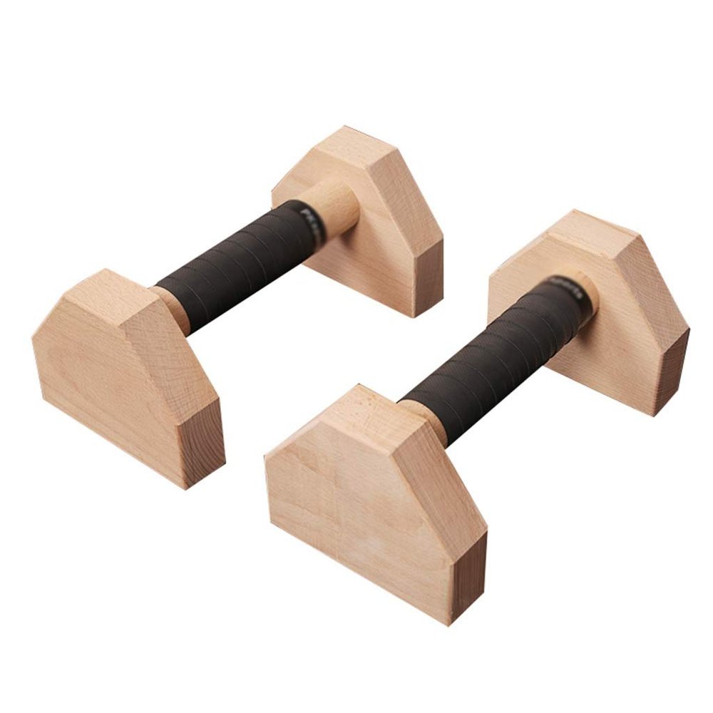 Strength Training Anti-Slip Push-up Stand Fitness Equipment Home Chest Muscle Training Boar/Sports Supplies Wood Push-up Handle Exercise Machines (Color : Natural, Size : 25cm)