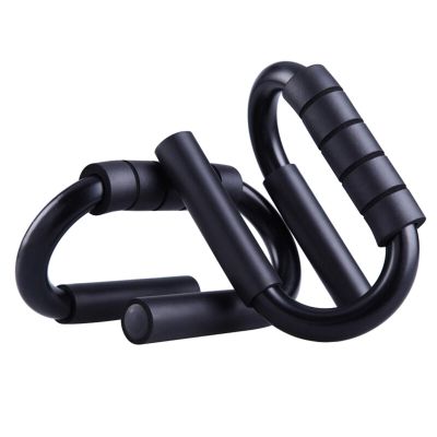 Strength Training Anti-Slip Push-up Stand Fitness Equipment Home Chest Muscle Training Board Sports Supplies Steel S-Shape Handle Exercise Machines (Color : Black, Size : 201213cm)