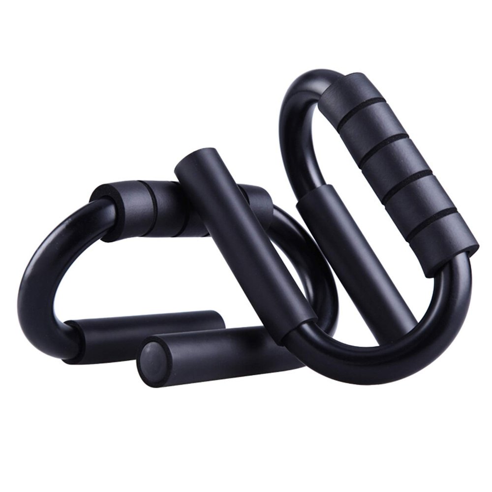 Strength Training Anti-Slip Push-up Stand Fitness Equipment Home Chest Muscle Training Board Sports Supplies Steel S-Shape Handle Exercise Machines (Color : Black, Size : 201213cm)