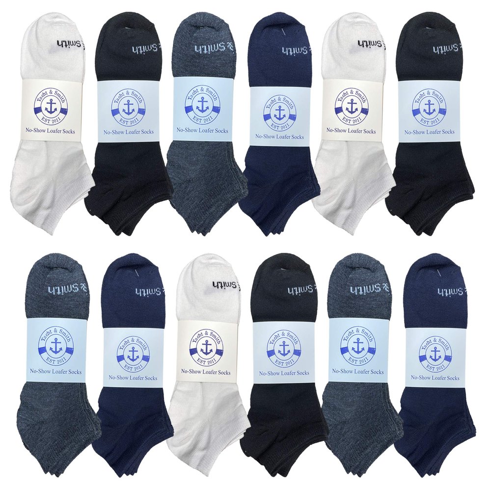 BILLIONHATS 12 Pairs of Boys & Girls Cotton Shoe Liner Training No Show Thin Low Cut Sport Ankle Socks, 6-8 (12 Pack Assorted)