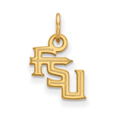 The Black Bow 14k Yellow Gold Florida State XS (Tiny) 'FSU' Necklace - 24 Inch