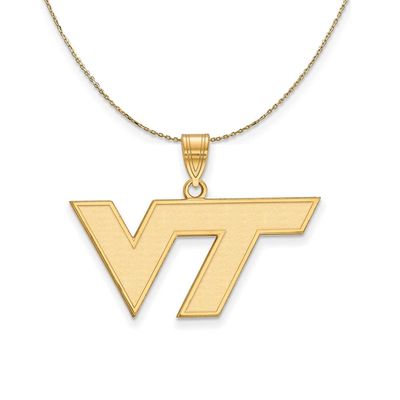 The Black Bow 14k Yellow Gold Virginia Tech Medium 'VT' Necklace - 24 Inch