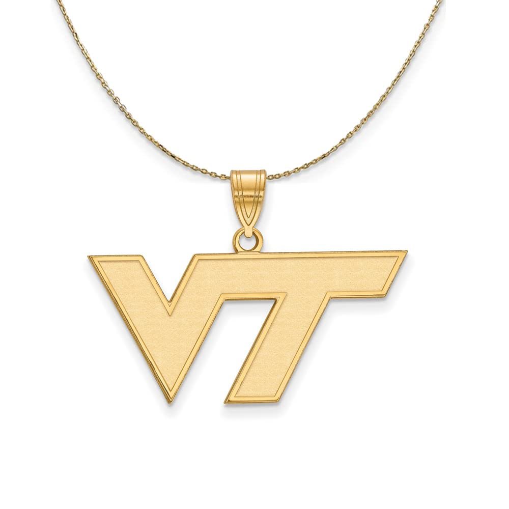 The Black Bow 14k Yellow Gold Virginia Tech Medium 'VT' Necklace - 24 Inch