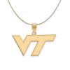 The Black Bow 14k Yellow Gold Virginia Tech Medium 'VT' Necklace - 24 Inch view 1