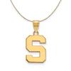The Black Bow 14k Yellow Gold Michigan State Medium 'S' Necklace - 16 Inch view 1