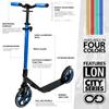 Crazy Skates Foldable Kick Scooter - Kick Scooters for Adults, Teens and Kids with Carrying Strap - Fast Folding, Adjustable Handlebars and Lightweight - London Scooter (LON) - Blue view 2
