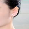 2 pairs Adabele Real 925 Sterling Silver Hypoallergenic 5mm/0.5 Carat Bezel Stud Earrings Round Cut Cubic Zirconia CZ Imitation Diamond Stone Small Solitaire Women Jewelry SSE76-5 view 2