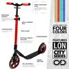 Crazy Skates Foldable Kick Scooter - Kick Scooters for Adults, Teens and Kids with Carrying Strap - Fast Folding, Adjustable Handlebars and Lightweight - London Scooter (LON) - Red view 2