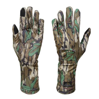 North Mountain Gear Mossy Oak Greenleaf Turkey Hunting Gloves with Call Pocket