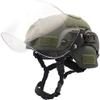 Tactical Multifunctional Fast Airsoft MICH 2000 ACH Helmet with Transparent Visor NVG Bracket and Side Rails for Outdoor Sports Such As CS Games view 1