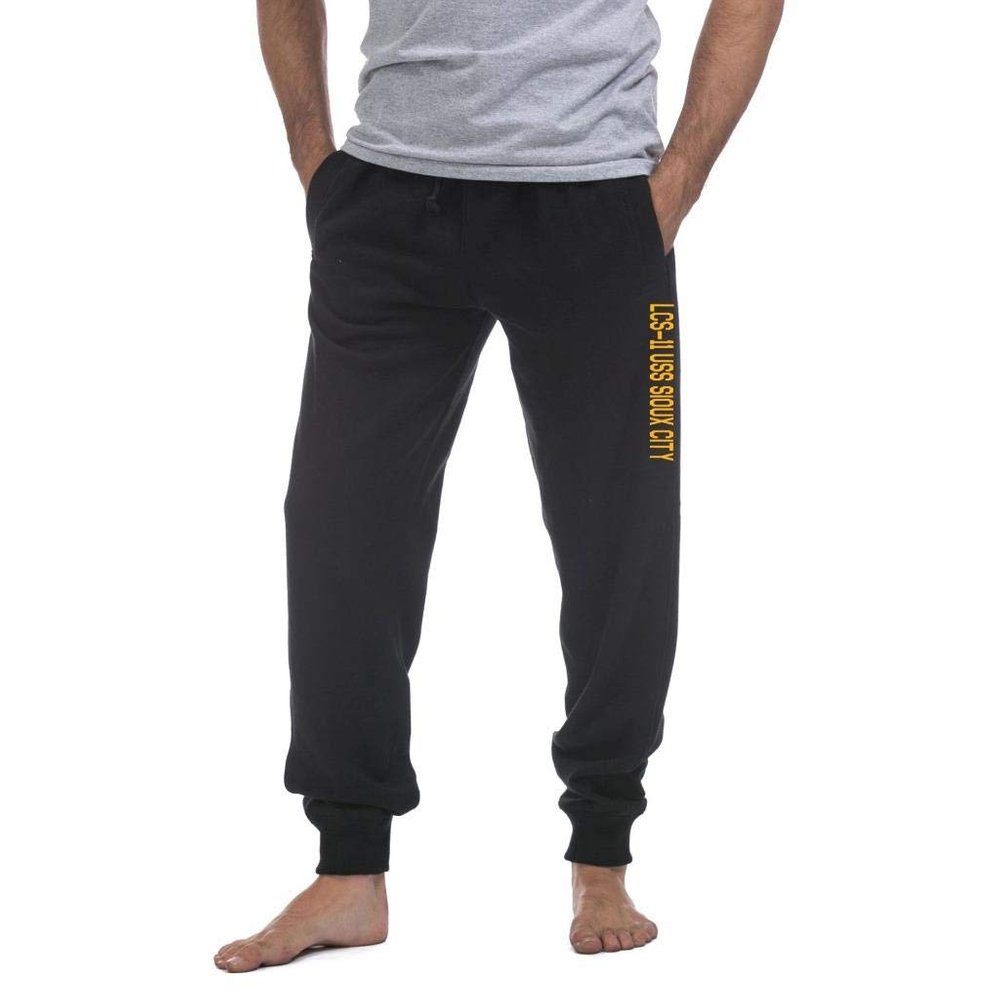 Military USS Sioux City LCS-11 Freedom Littoral Combat Ship Naval Warship Standard Size Fleece Sweatpants - X-Large Black