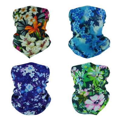 SMEHCF 4 Headband Bandana Balaclava Half Face Mask Shield Head Hair Scarf Neck Gaiter Hat Multipurpose For WoMen Men Breathable Reusable Washable Blue Purple Lily Daisy Flower