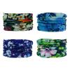 SMEHCF 4 Headband Bandana Balaclava Half Face Mask Shield Head Hair Scarf Neck Gaiter Hat Multipurpose For WoMen Men Breathable Reusable Washable Blue Purple Lily Daisy Flower view 2