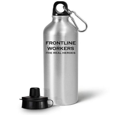 Appreciation Gifts for Frontline Workers Water Bottle Tumbler 20oz Drinkware - Thank You Frontliners Essential Employee 2020 Health Care Nurses Doctors Delivery Postal Workers - Real Heroes