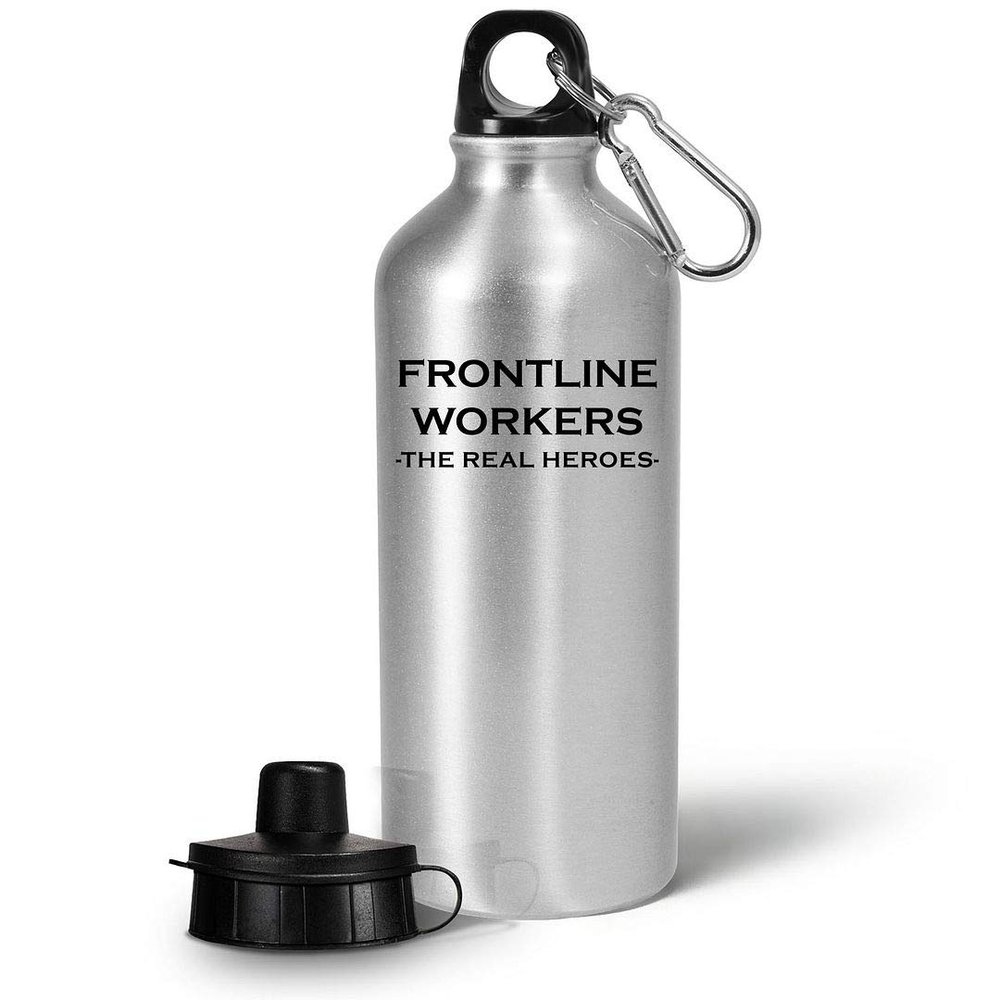 Appreciation Gifts for Frontline Workers Water Bottle Tumbler 20oz Drinkware - Thank You Frontliners Essential Employee 2020 Health Care Nurses Doctors Delivery Postal Workers - Real Heroes
