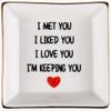 AREOK Best Gifts for Wife Gifts from Husband, Valentines Day Gift for Wife Her - Happy Anniversary Birthday Presents for Girlfriend Romantic, Ceramic Ring Dish, Jewelry Tray, Trinket Dish, I Love You view 1