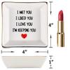 AREOK Best Gifts for Wife Gifts from Husband, Valentines Day Gift for Wife Her - Happy Anniversary Birthday Presents for Girlfriend Romantic, Ceramic Ring Dish, Jewelry Tray, Trinket Dish, I Love You view 3