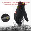 FUFU Gloves Bicycle Gloves, Running Gloves, Touch Screen, Non-Slip, Waterproof and Windproof, Sports Thickened Wool Lining Warm Gloves (Color : Black, Size : XL) view 3