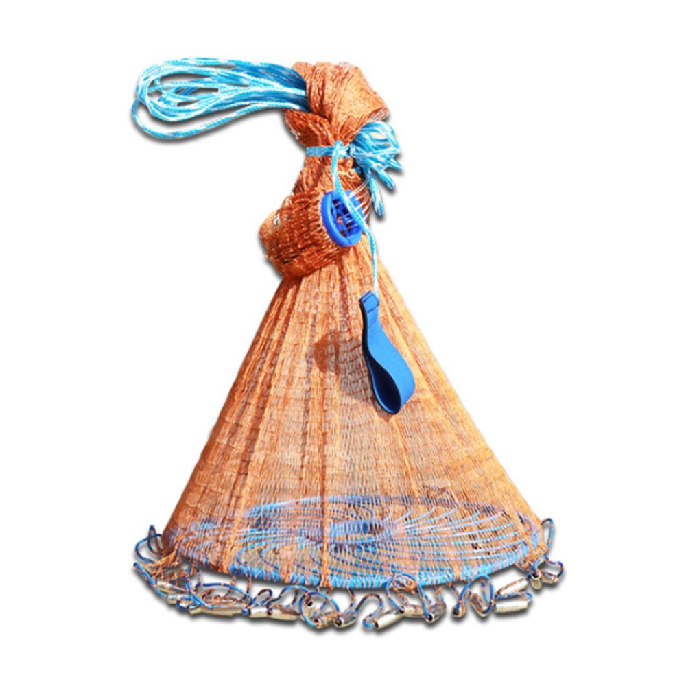 TOPIND Fishing Cast Nets Bait Saltwater Fishing cast Nets Fishing Throw Bait cast Net Trap Fishing cast Net 6ft/7ft/8ft/9ft/10ft/11ft/12ft (12ft)